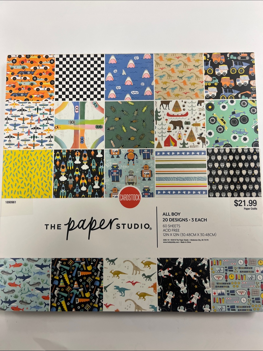 The Paper Studio All Boy Patterned Cardstock - Multicolor. 57 of 60 sheets